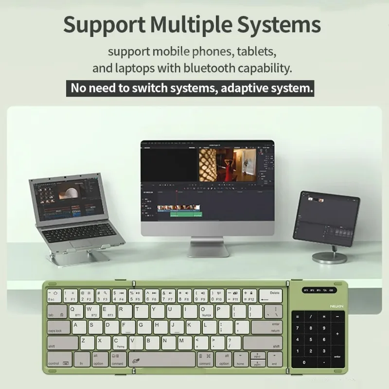 NILLKIN Foldable Bluetooth Game Keyboard Wireless Ultra-Thin Portable Mini Keyboards for iPad Tablet Phone Universal Laptop