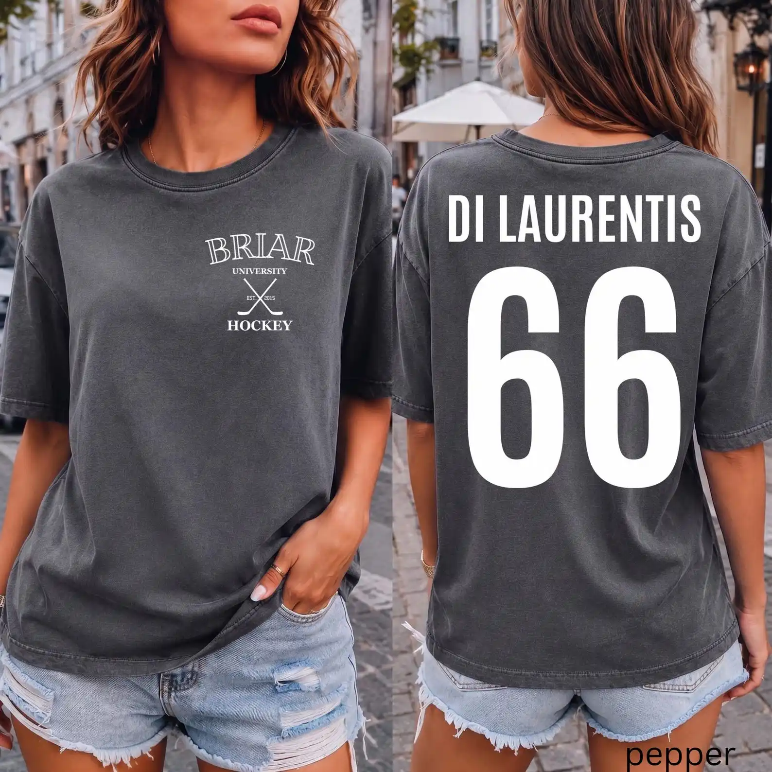 Briar University Hockey. Off campus Tee. Team Shirt T-shirt  Dean Di Laurentis 66.