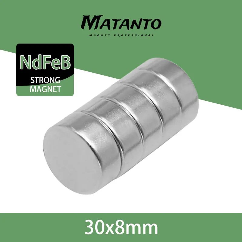 1/2/5/10PCS 30x8 Big Round Search Magnet 30mm X 8mm Rare Earth Neodymium Magnet 30x8mm N35 Permanent Magnet Strong 30*8 MM