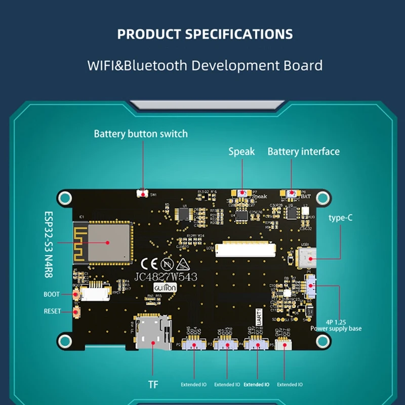 ESP32-S3 8M PSRAM 4M FLASH 4.3 Inch IPS 480X270 HD LCD Display Module Wifi Bluetooth 240Mhz LX6 MCU For Arduino LVGL