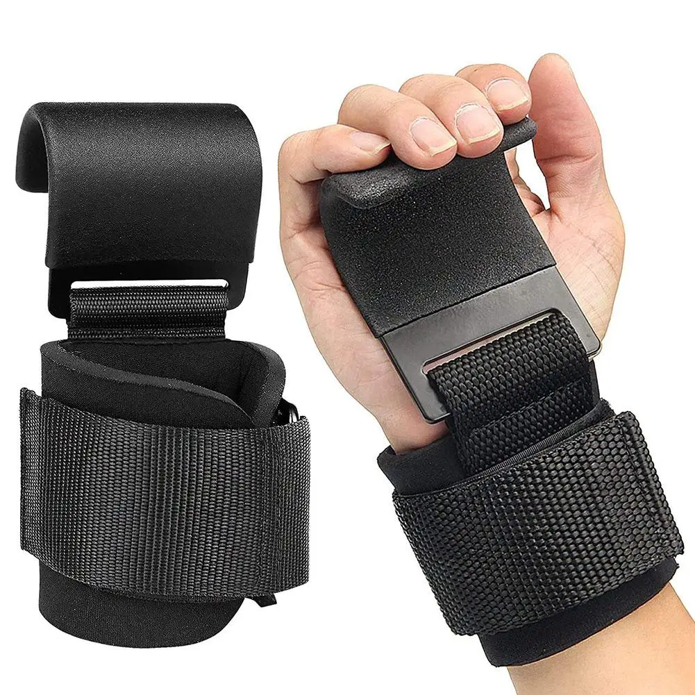 2pcs Weight Lifting Hook Grips With Wrist Wraps Gym Fitness Hook Suitable For Weightlifting Pull-ups Dropship