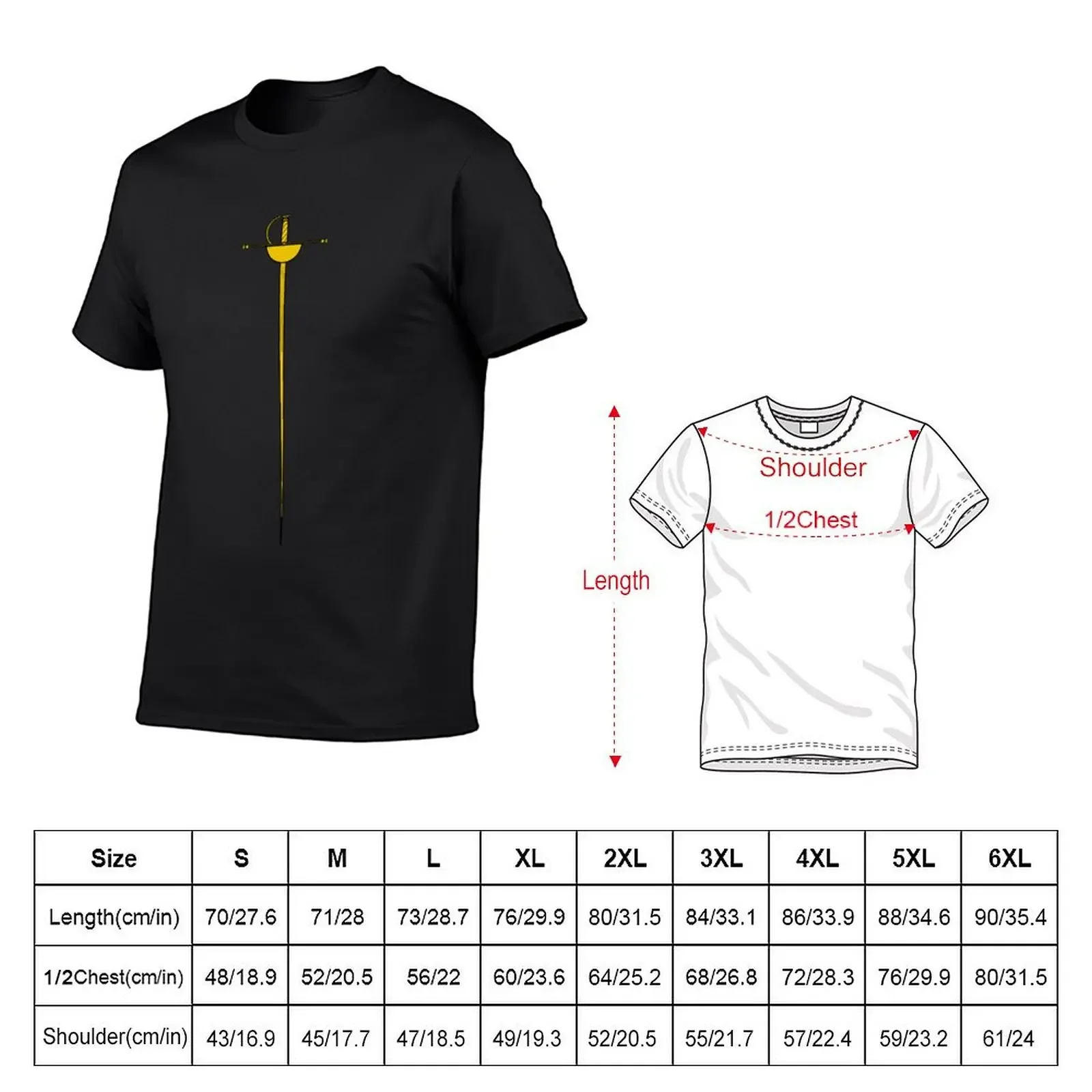 Golden Cup Rapier Sword T-Shirt shirts graphic anime stuff vintage clothes mens t shirts