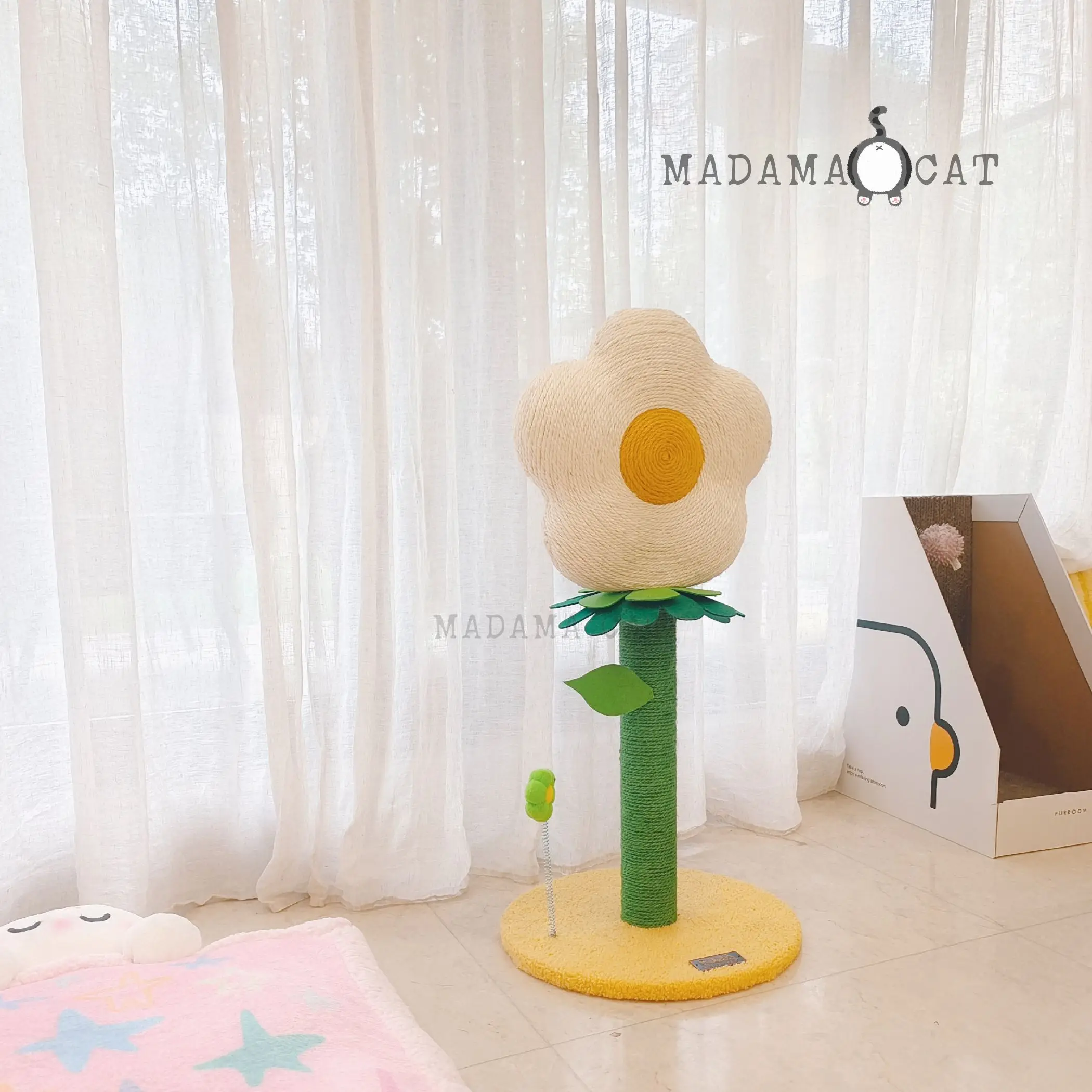 Send meow a small flower! Flower vertical sisal cat scratching board cat scratching column, grinding claws