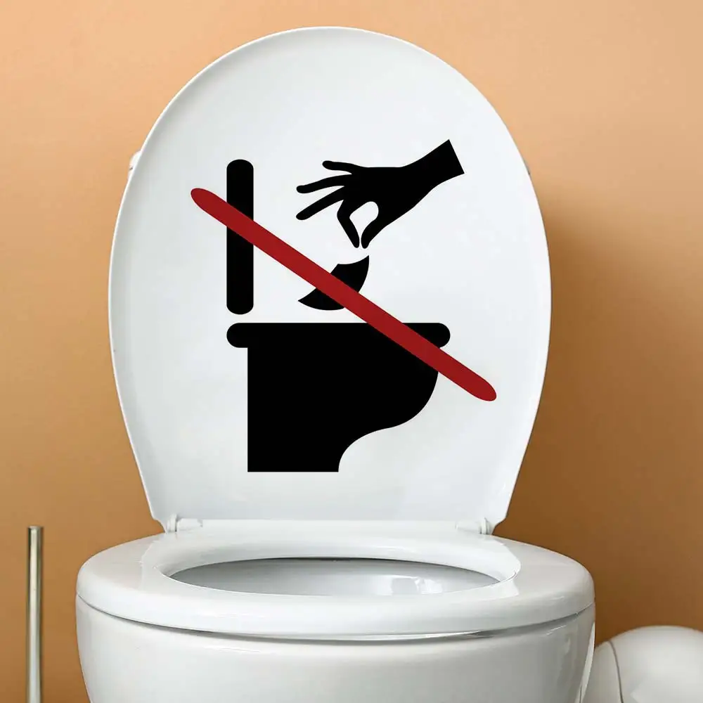 Toilet Warning Removable Toilet Stickers Prohibit Toilet Paper From Being Placed in The Toilet Logo Creative Wall Stickers S364