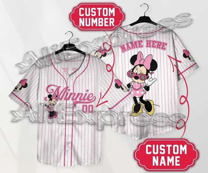 

Disney Pink Mouse 3D Sports T-shirt Quick-drying and Breathable T-shirt Adult and Children's Sports Uniform T-shirt Street Style