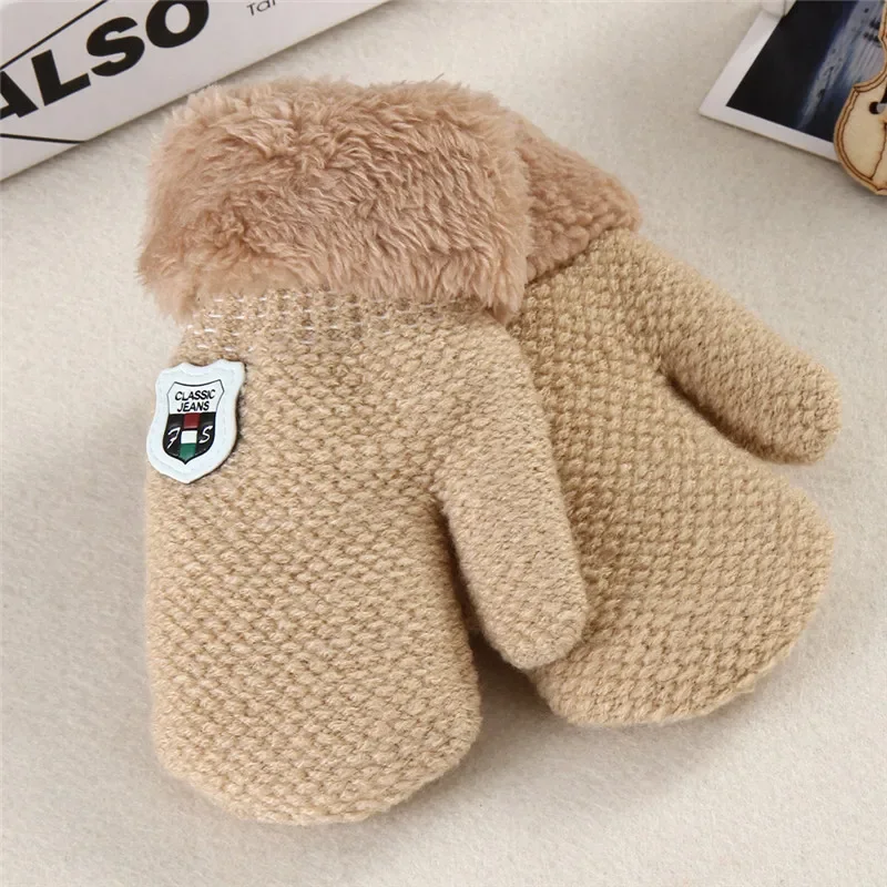 New Arrival Winter Baby Boys Girls Knitted Gloves Warm Rope Full Finger Mittens Gloves For Children Toddler Kids