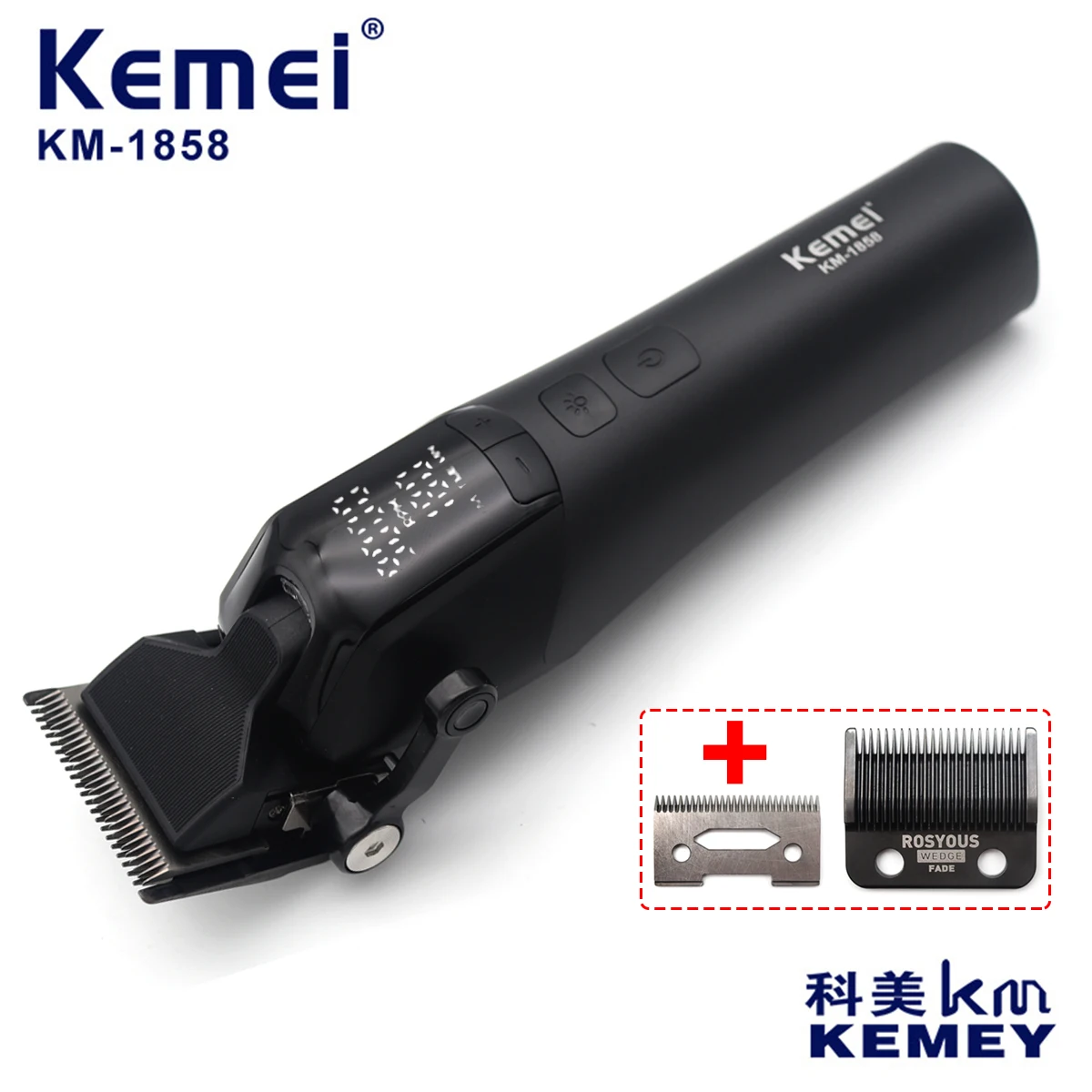 

Профессиональные беспроводные USB аккумуляторные машинки для стрижки волос с легким лезвием DLC, электрическая машинка для стрижки волос, триммер для волос KEMEI KM-1858