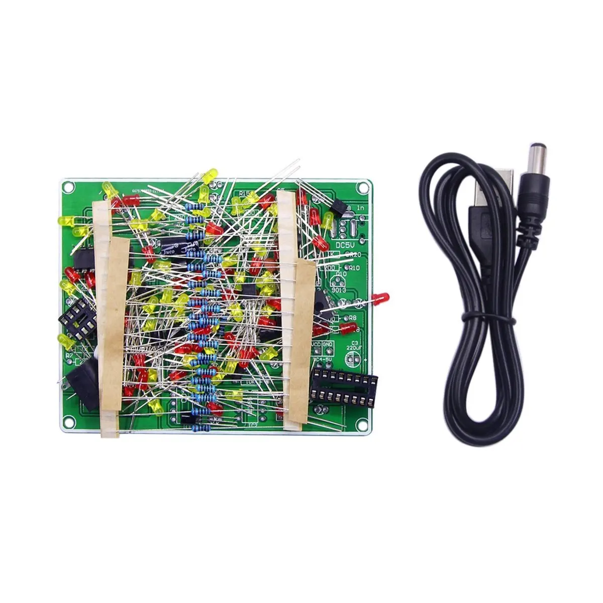 《Factory Direct》 Red Yellow Double Color Flashing Lights DIY Kit Strobe NE555 + CD4017 Electronic Practice Kits Suite Parts