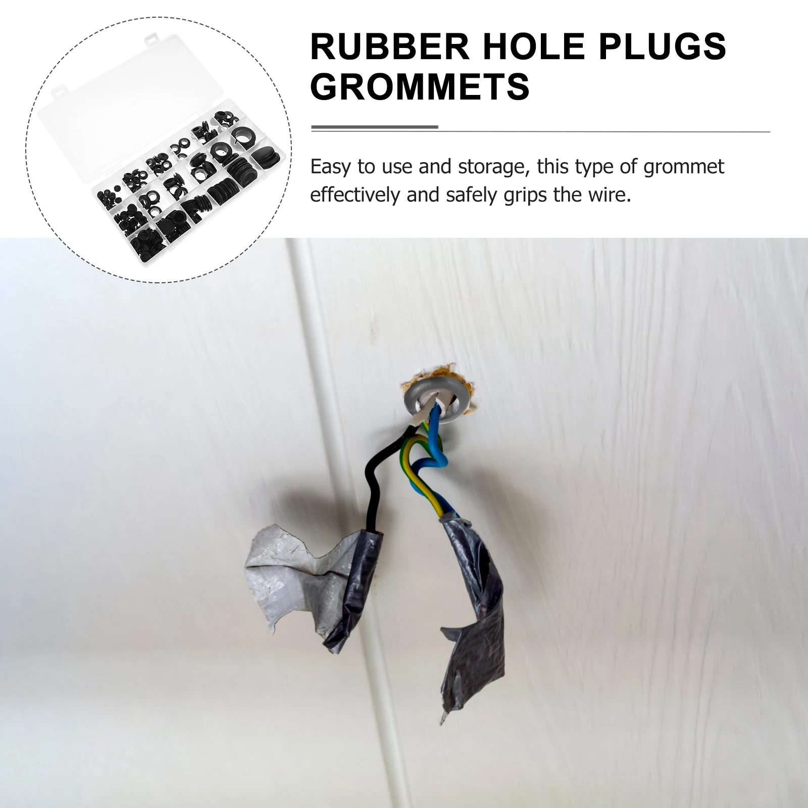

1 set 1 Set Rubber Grommet Wire Protection Firewall Hole Plug Assorted Sizes High Grade Strong Tensile Toughness Cable
