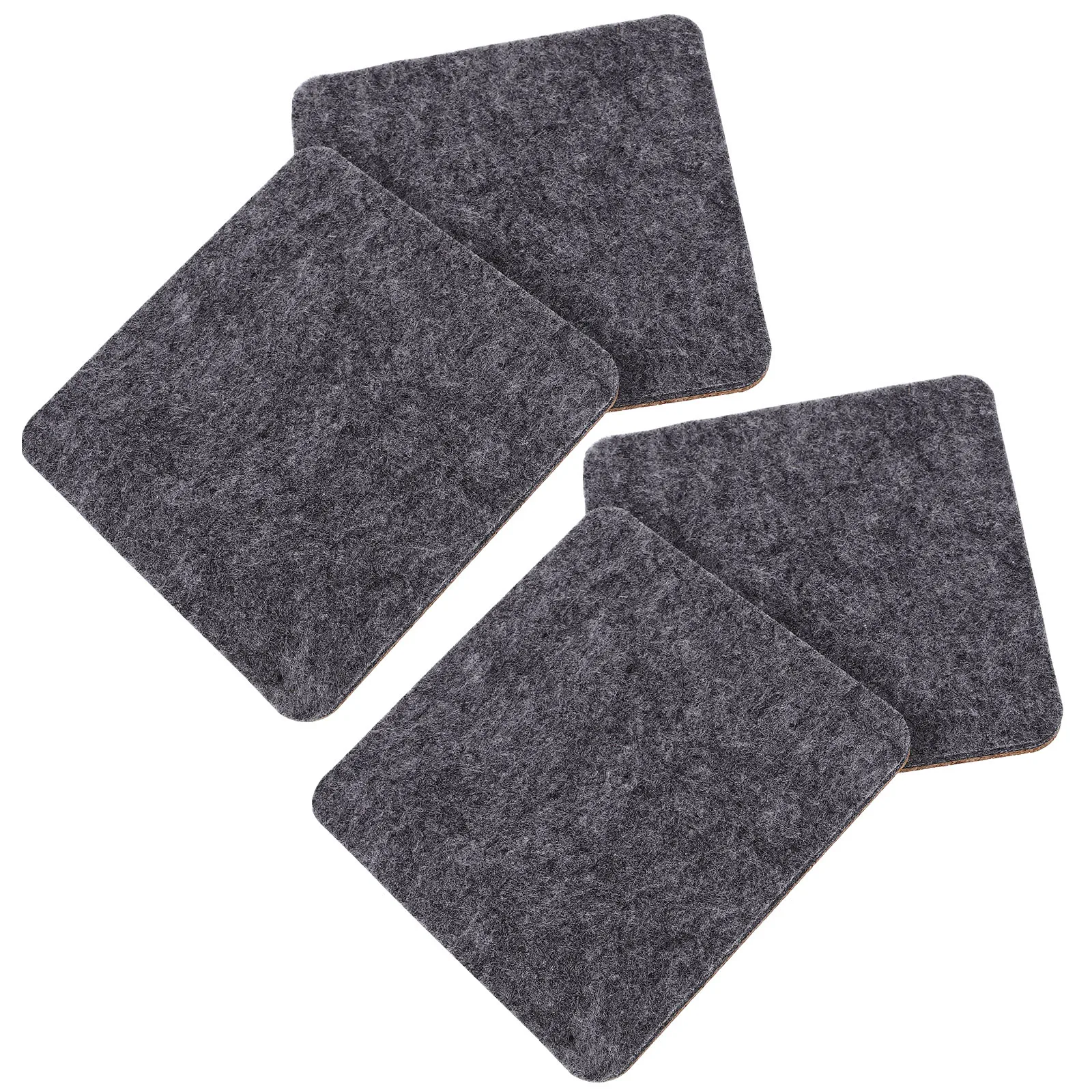 

4 Pcs Cup Pad Set Felt Coasters Grey Tableware Placemat for Dining Room Restaurant Heat Resistant Anti Skid Mug