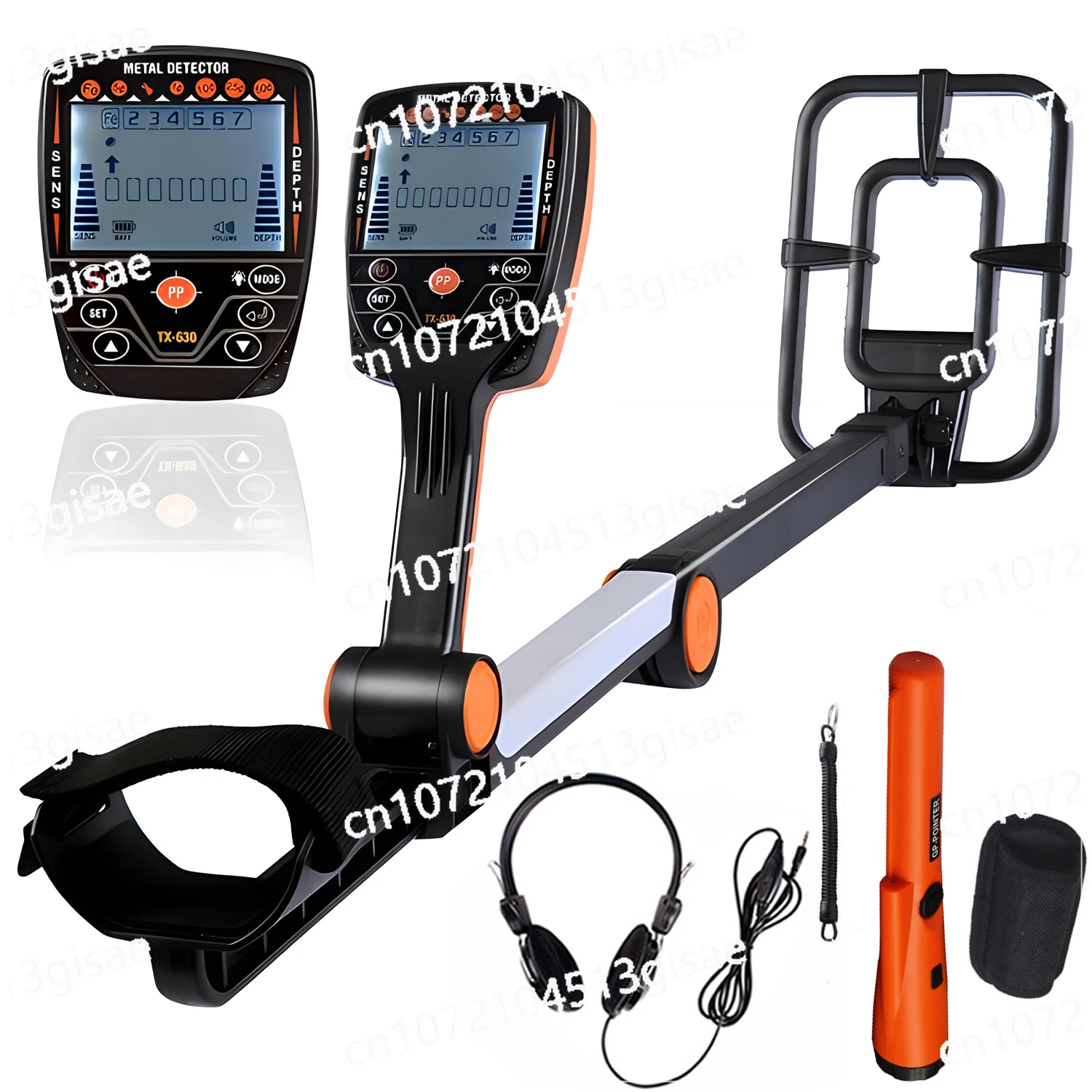 Folding Metal Detectors High Accuracy Lightweight Collapsible TX-630 Foldable Metal Detector Waterproof Adjustable
