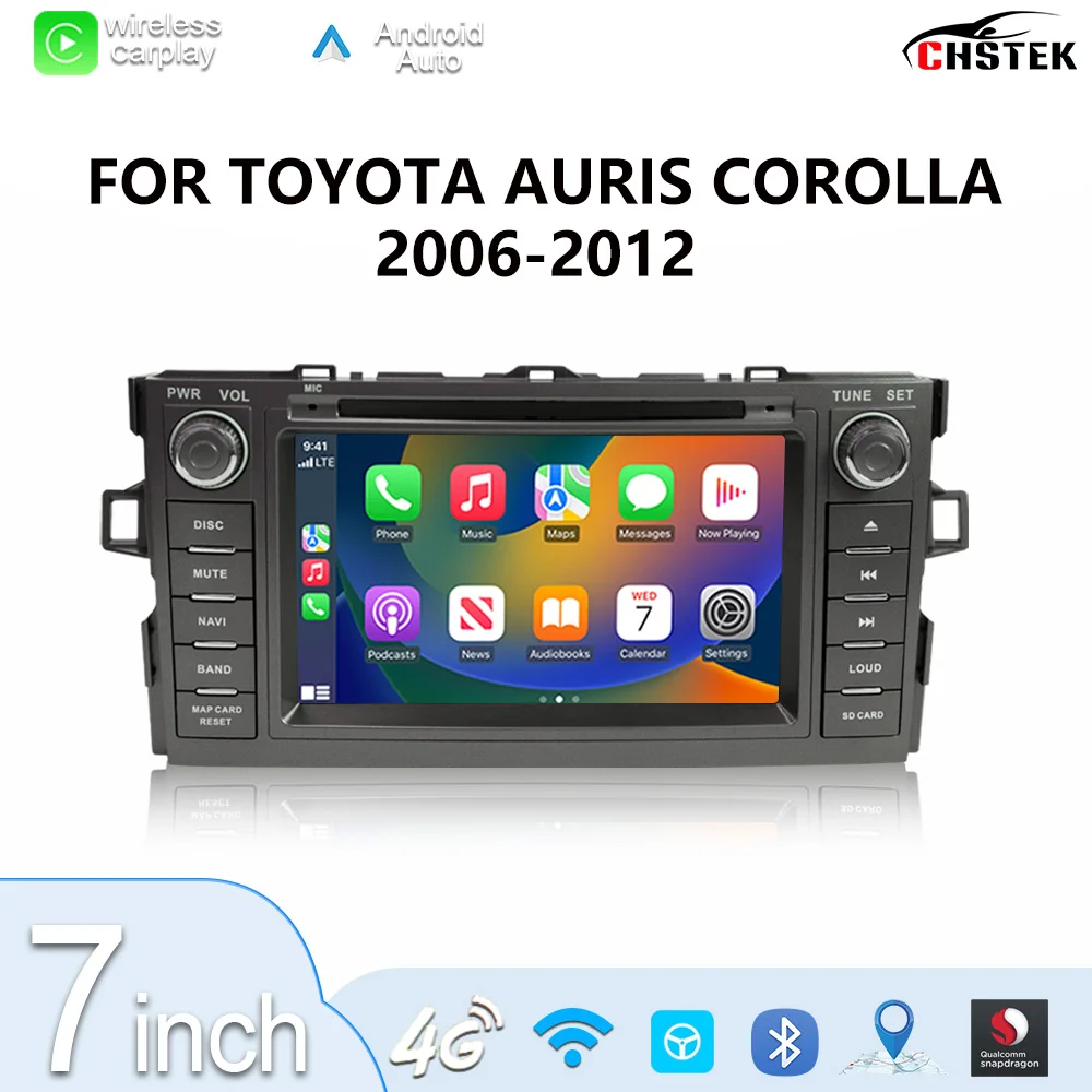 

Мультимедийная навигационная система CHSTEK для Toyota Auris 2008-2012 с Android, Wi-Fi, Bluetooth, GPS, 4G, радио и CarPlay