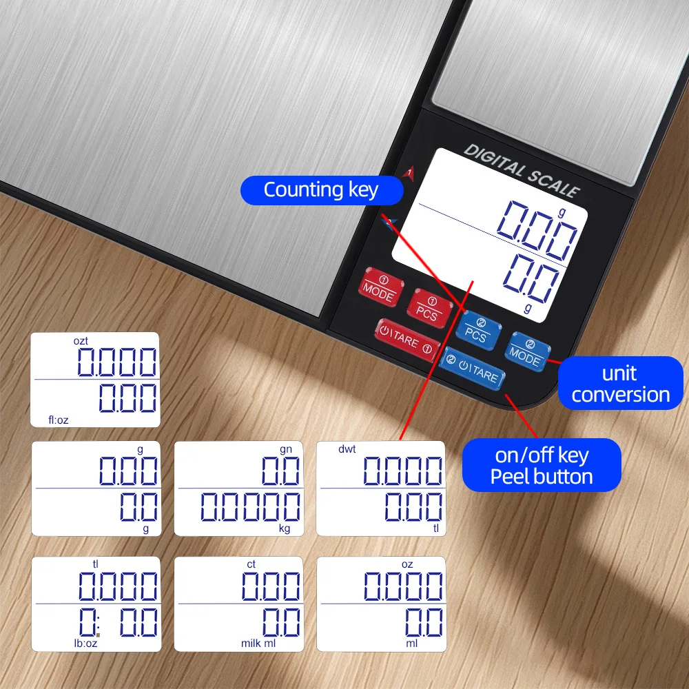 High-Precision Dual-Plate Digital Kitchen Scale, Food Scale, Suitable for Weight Loss and Cooking, Requires 3*Aaa Batteries (Not Included)