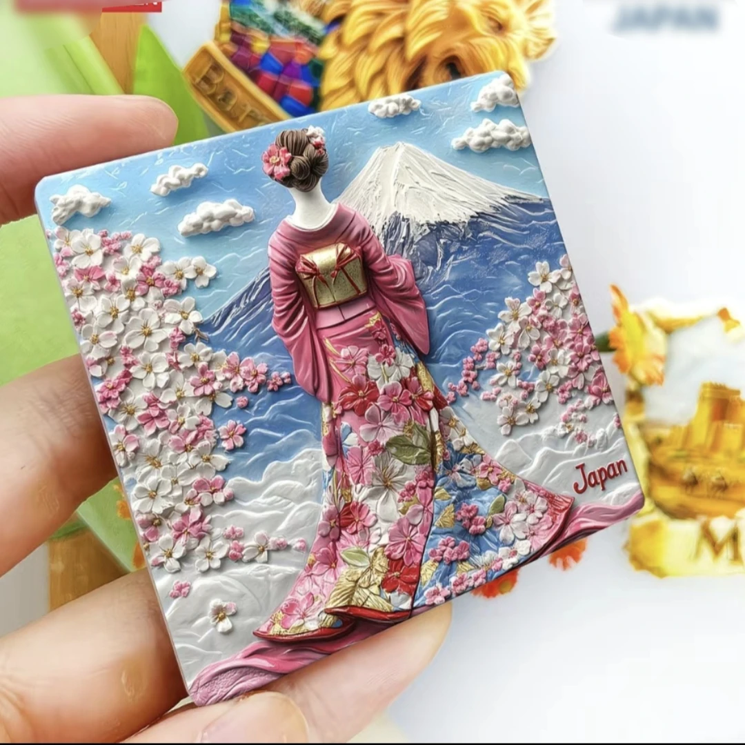 Asia Japan Ceramics & Resin Osaka Monut Fuji Tourist Souvenirs Fridge Magnet Refrigerator Magnetic Decoration