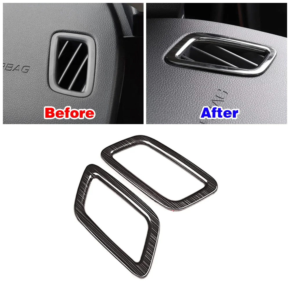 for Haval H6 2021-2024 H6GT Car Dashboard Air Conditioner AC Outlet Vent Cover Frame Trim Stainless Steel Color Refit Sticker