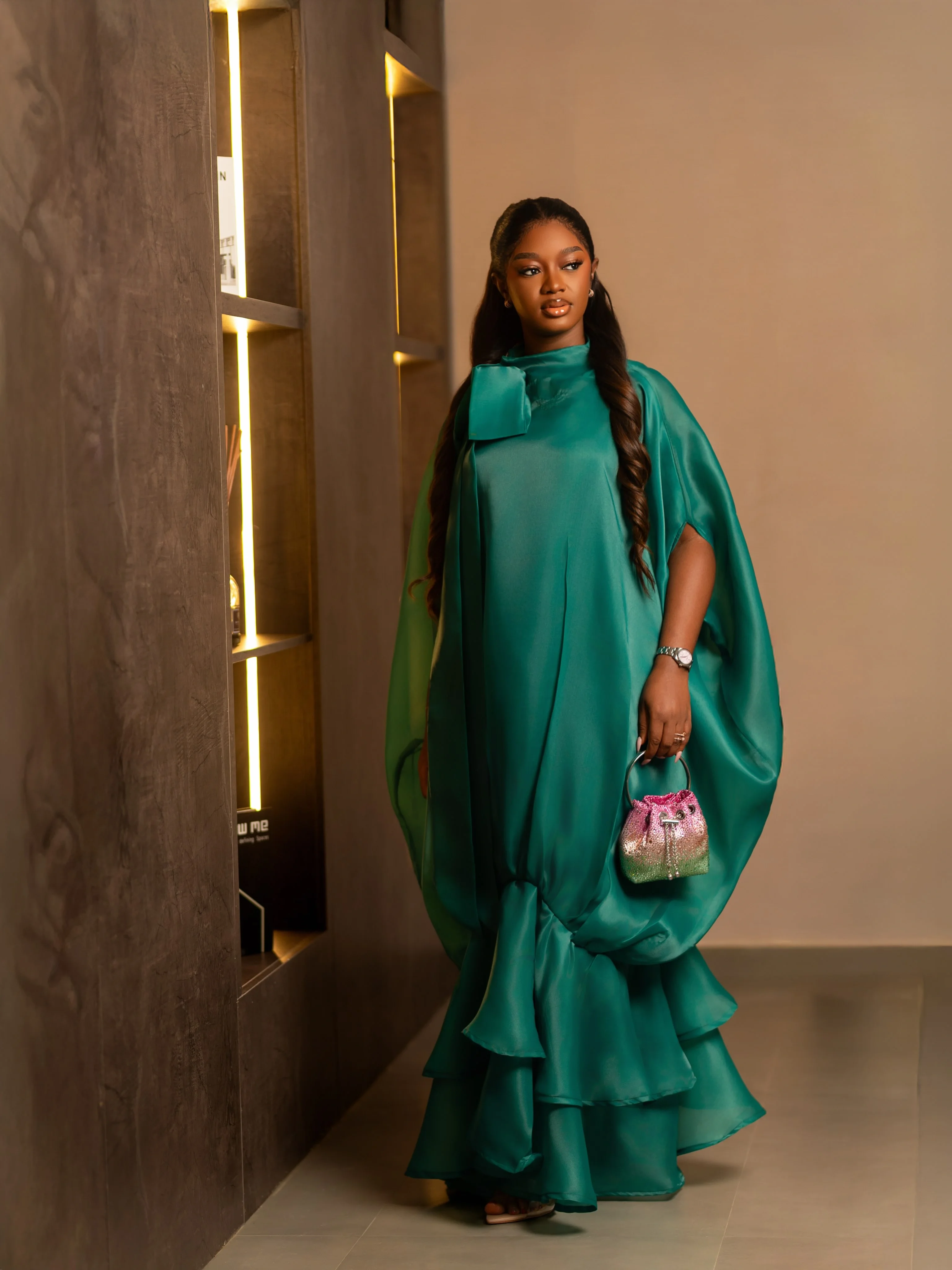 Emerald Green Silk Satin Kafta - Women'S Green Formal Wear review and price