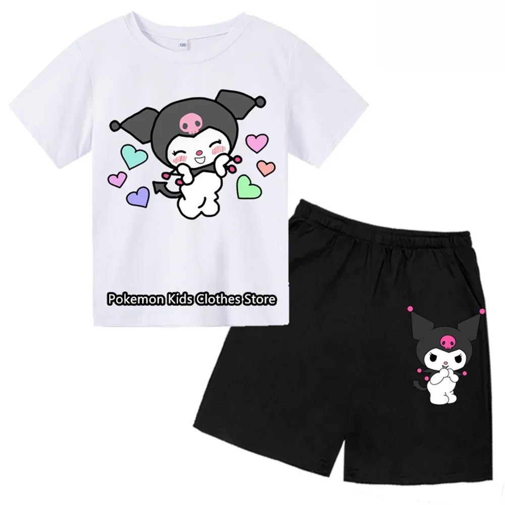 Kawaii Kids Set Kulomi Anime Girls Fashion T-shirt set 3-14 years old