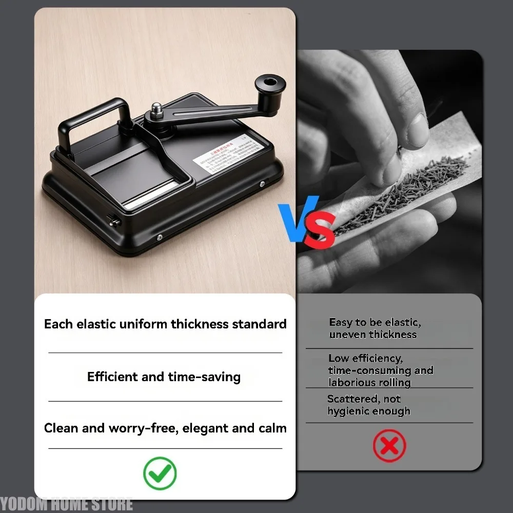 Manual Hand‑Crank Tobacco Roller, Thickened Dual‑Track Cigarette Rolling Machine with Fast Discharge, Home DIY Smoking Tool