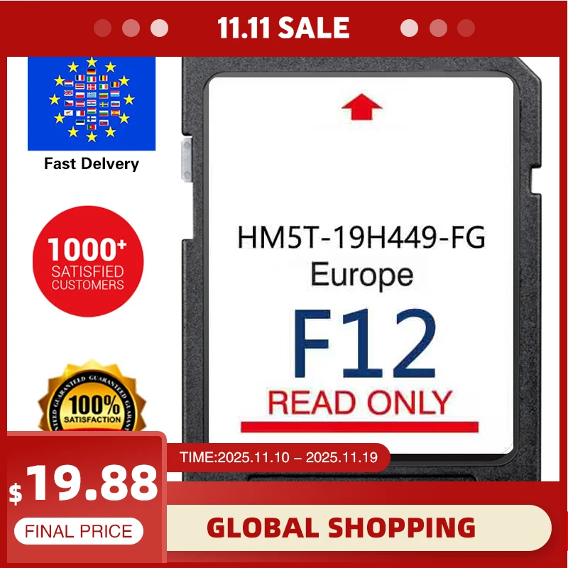 

Новейшая SD-карта 2022 года с навигацией GPS для Ford Sync2 F11 Europe Map HM5T-19H449-FF 64 ГБ Карта памяти