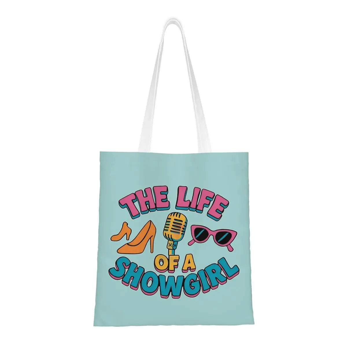

Холщовая большая сумка The Life Of A Showgirl, эстетический уникальный дизайн, продуктовые сумки для женщин и мужчин