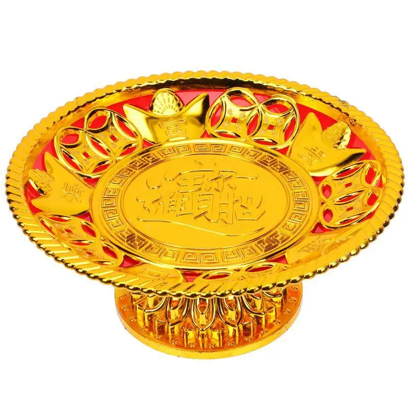 20cm Carving Buddhist Offering Plate Plastic Buddha Funeral Sacrificial Tools