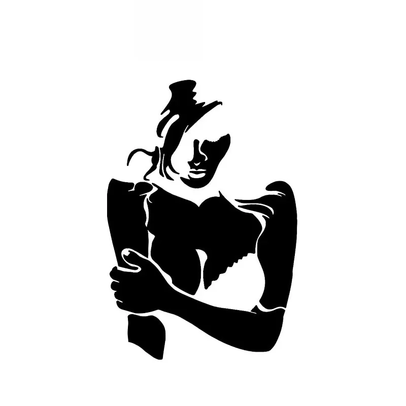 

Beautiful Shy Sexy Girl Car Stickers Fashion Design Stickers Pvc Decals Suitable for All Kinds of Cars Black/white, 15cm*10cm