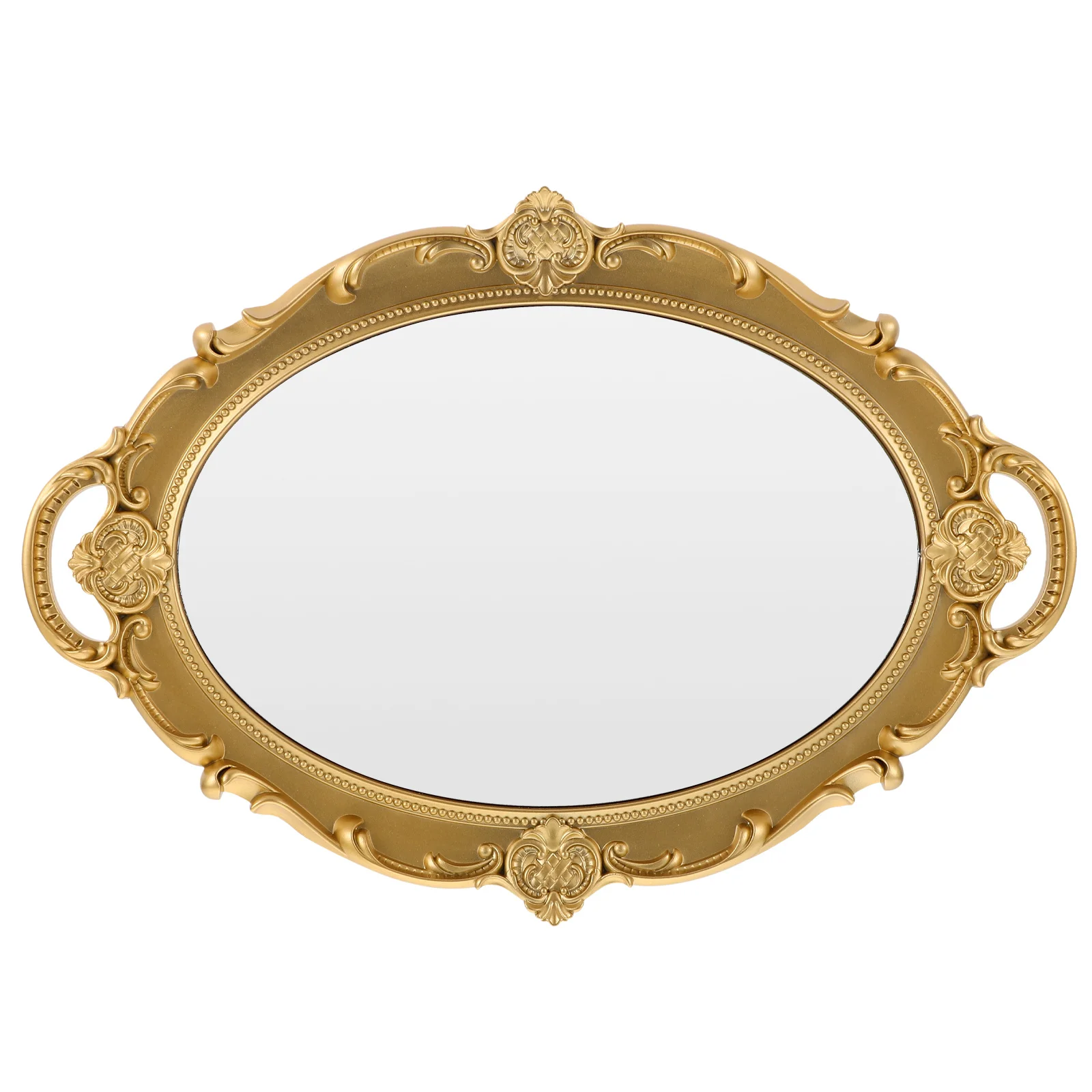 

European Style Retro Makeup Mirror Resin Glass Stable Base for Wall Hanging Dressing Table Desktop Vanity Mirrors