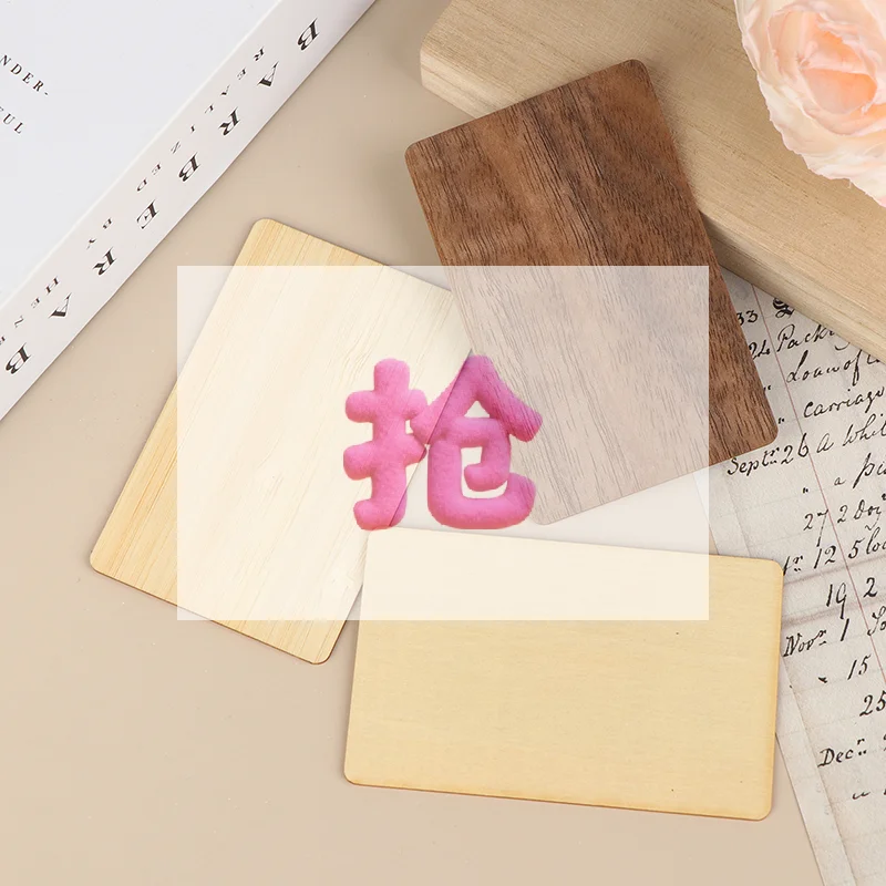 

Wooden Blank NFC Card 13.56MHZ RFID Tag 504Bytes 215Ntag Chip Membership Contactless Social Recognition Lasercard