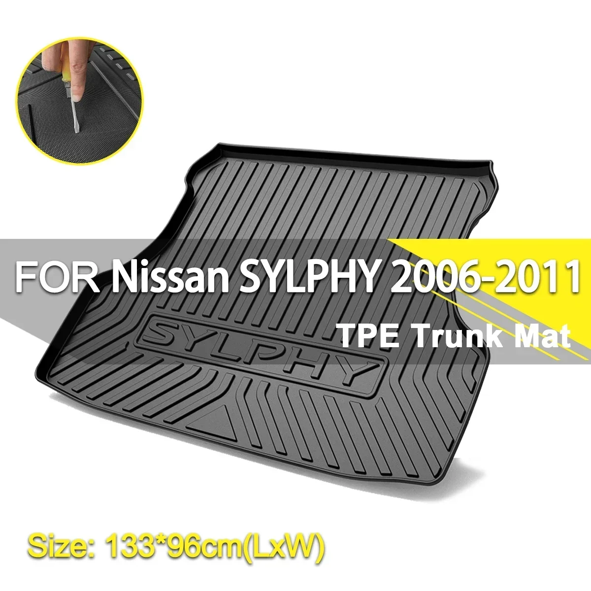 

Car Rear Trunk Cover Mat Rubber TPE Non-Slip Waterproof Cargo Liner Accessories For Nissan SYLPHY 2006-2011