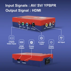 Retroscaler2x av para hdmi conversor compatível e line-doubler para consoles de jogos retro ps2 n64 nes dreamcast saturno md1 md2 8 principais vendas fonte para dreamcast - №3
