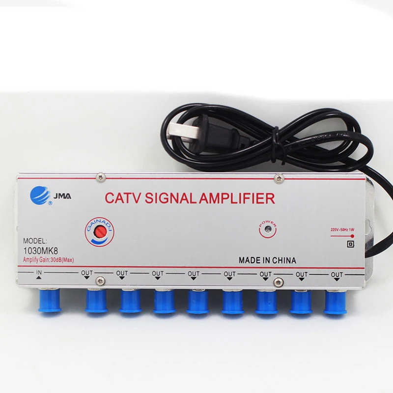 

SB-1030M8 8 Way CATV Signal Amplifer Sat Cable TV Signal Amplifier Splitter Booster CATV 30DB