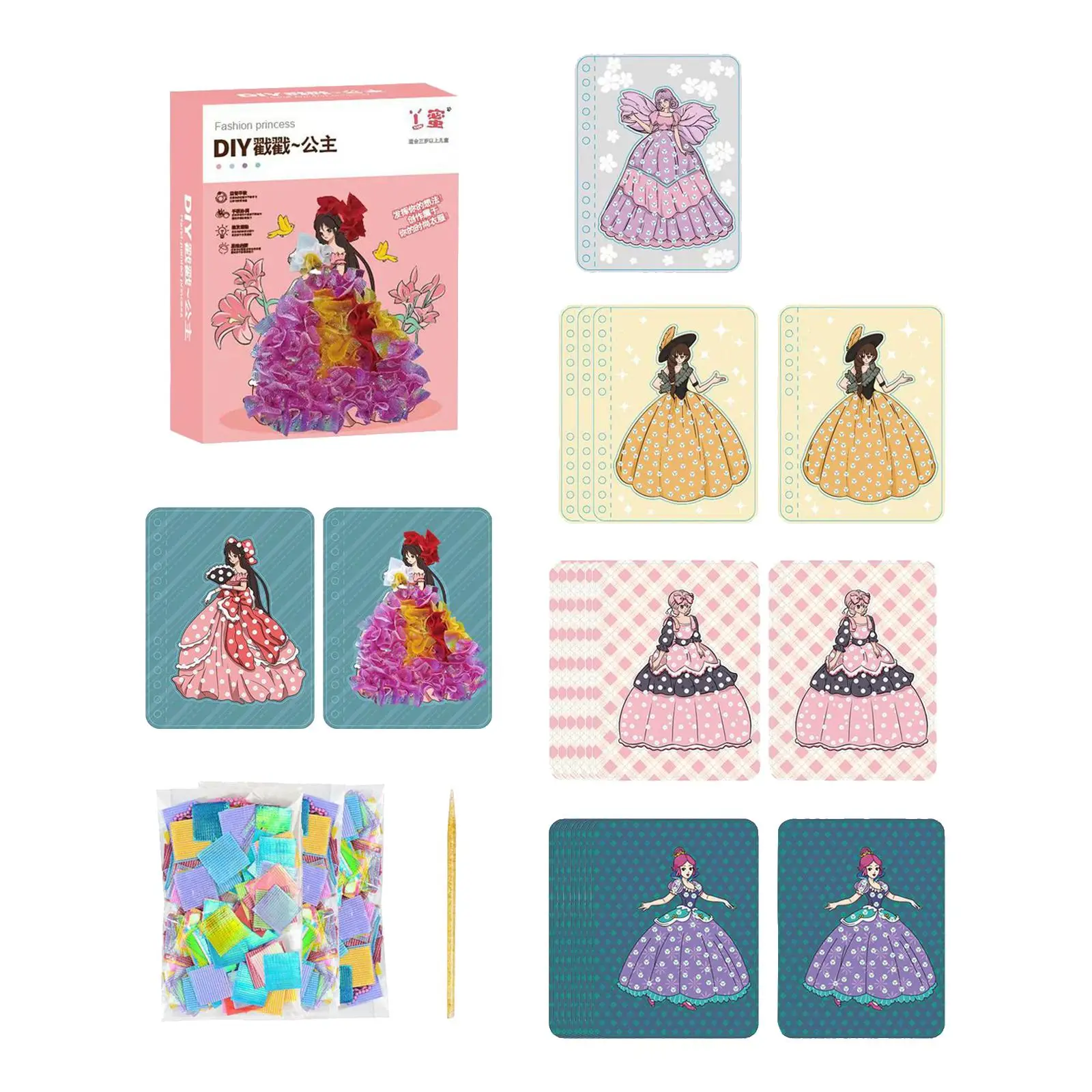 Kids Dress up Activity Book Creativity Scrapbooking Educational Colorful Girls