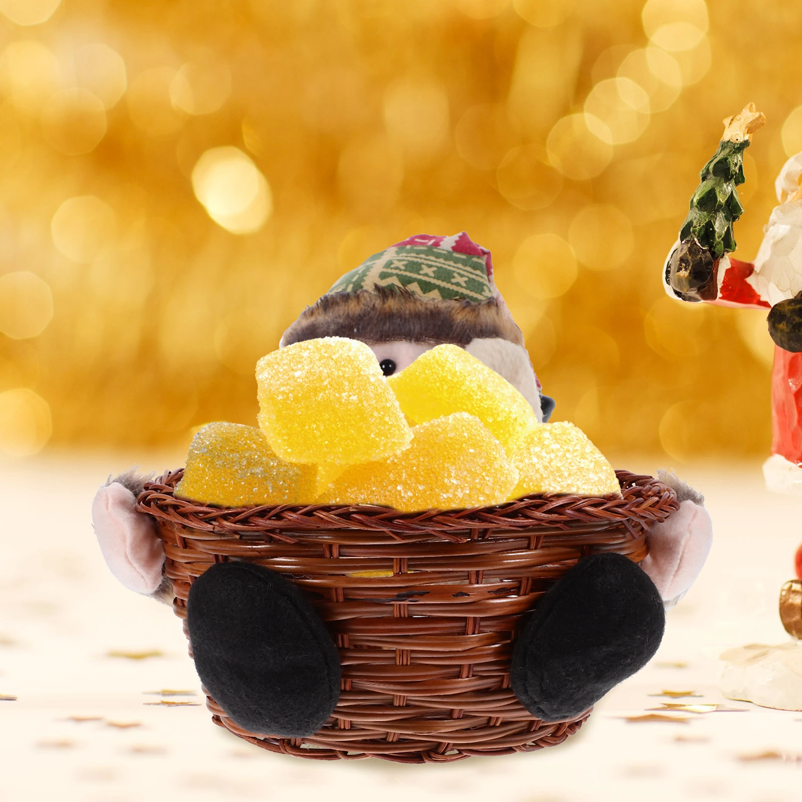 

Christmas Candy Storage Basket Festive Gift Ornament for Children Holiday Decoration Party Favor Container Xmas Gift Holder