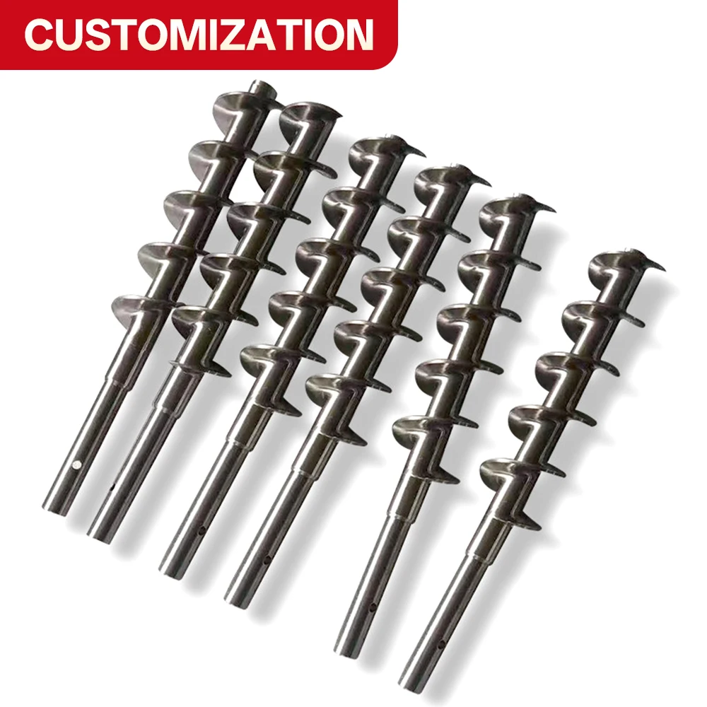 Custom 316 Stainless Steel 40Cr, 38CrMoAlA Feed Screw Spiral Bar Material Barrel Injection Molding Machine Parts SACM645, 42CrMo