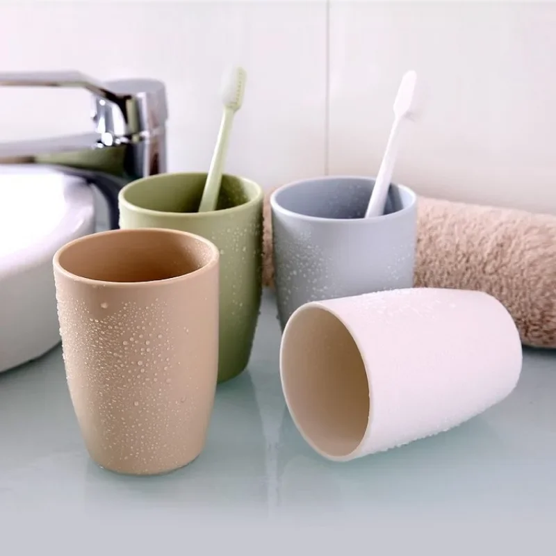 Simple fashion family wash mouth cup plain plastic brushing cup couple toothbrush cup