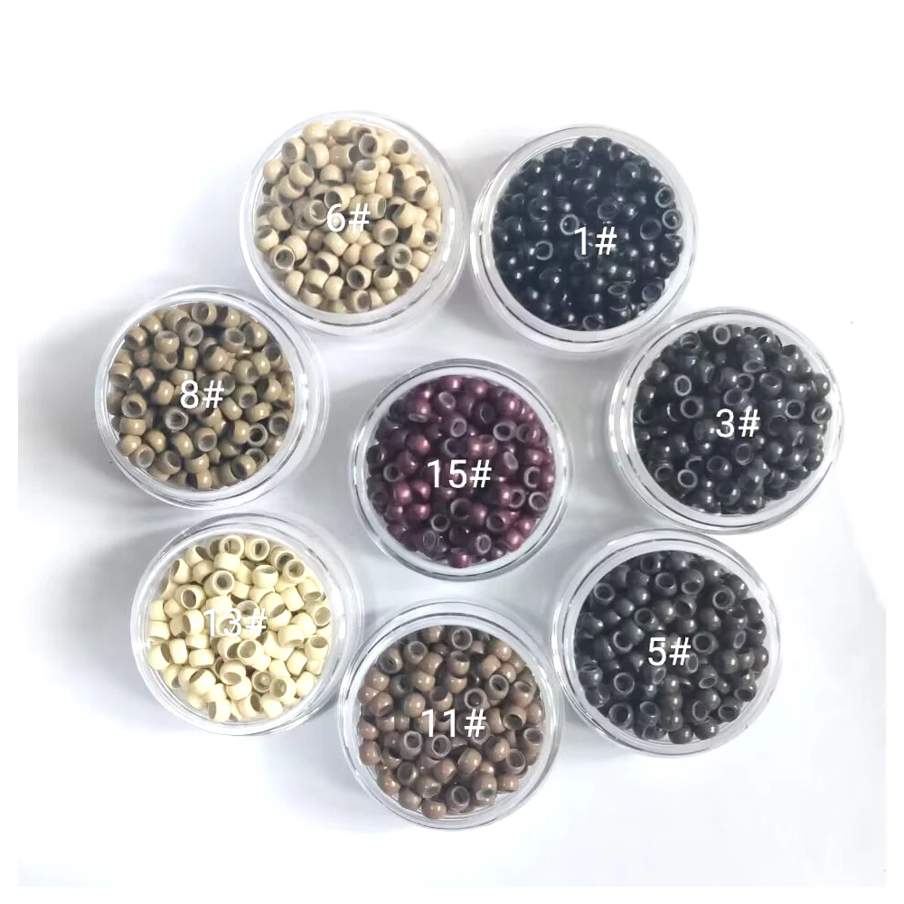 1000 Unit Nano Micro Ring Dengan Silikon, Nano Ring Rambut 4.0mm, Nano Micro Beads, Micro Hair Ring Mini Rambut Asli Untuk Nano Ring