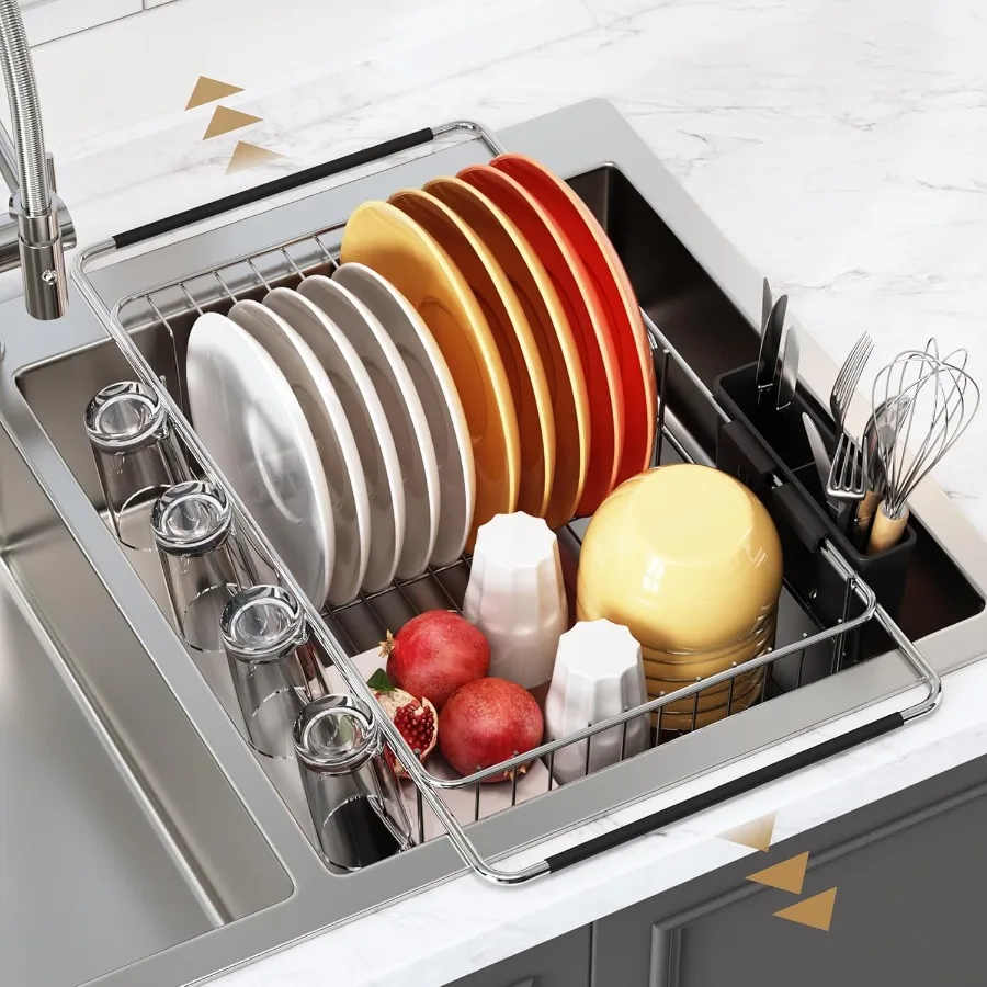 

in Sink Dish Drying Rack Stainless Steel Dish Drainers for Kitchen Sink Use for Countertops in Sinks Over Sink Compact Dish Dry