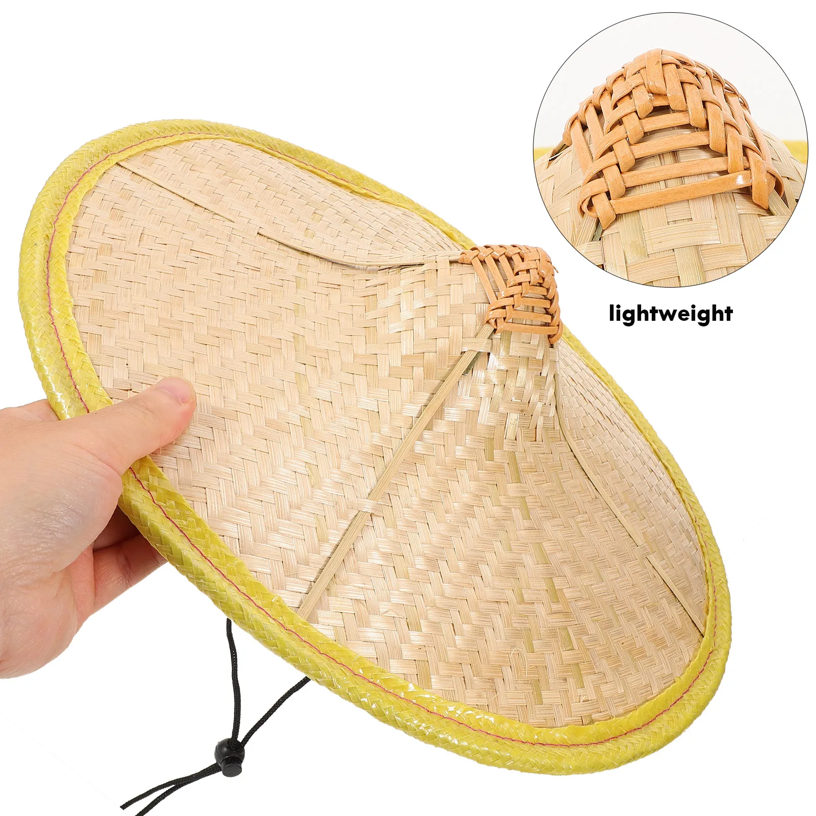 

Bamboo Hat Child Size 35cm Color Traditional Chinese Rain Hats Oriental Asian Sun Fishing Farmer Cosplay Bamboo Straw