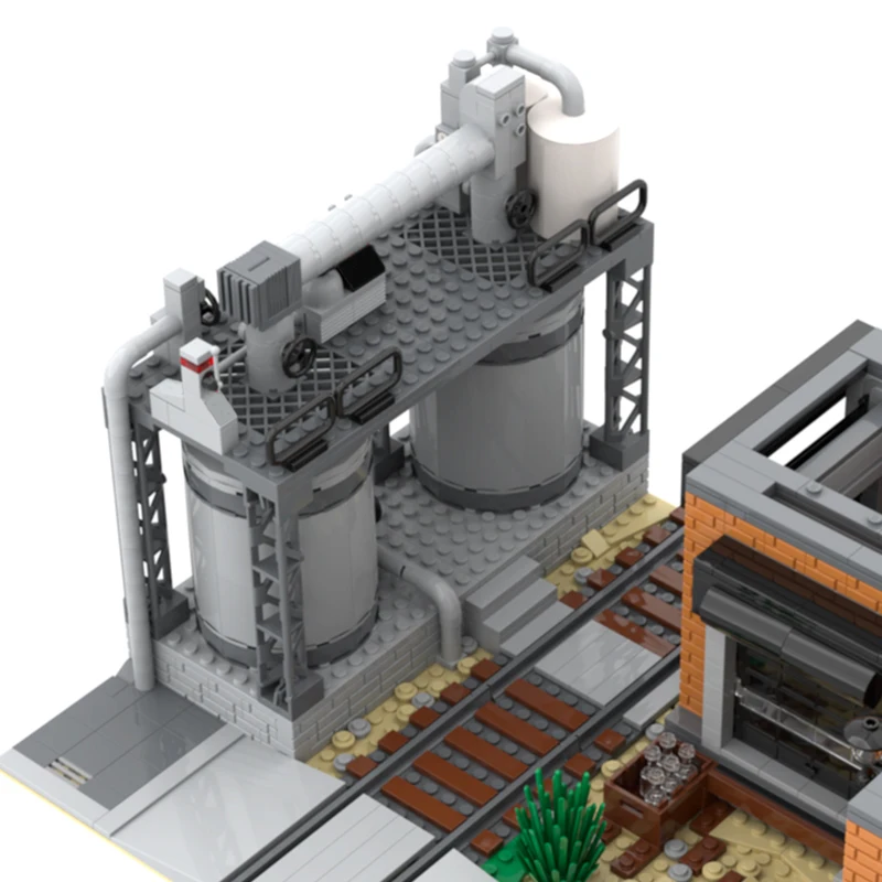 NEW 2998PCS MOC Street View Big Cola Factory Model Custom Building Blocks Architecture DIY Assembly Display Gift Collectible Set
