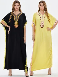 Ramadan Turkey Muslim Dress Women Embroidery Abaya Moroccan Kaftan Islamic Clothing Djellaba Dubai  Party Vestidos Abayas