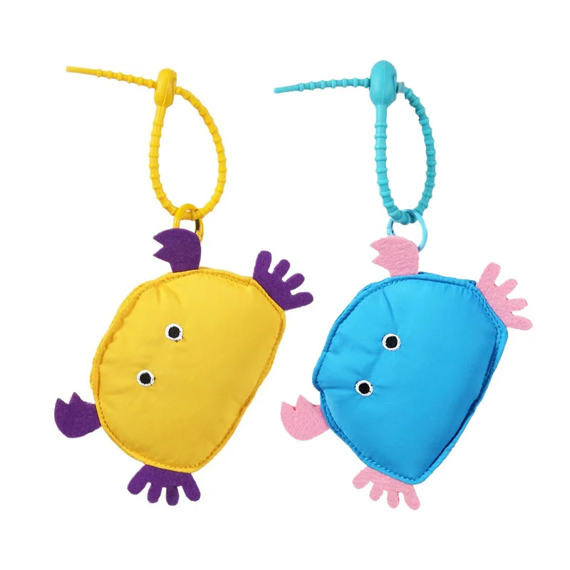 Colorful Crab Shaped Mini Hanging Pouch Portable Coin Purse Airpods Earphone Storage Bag Decorative Backpack Keychain Pendant