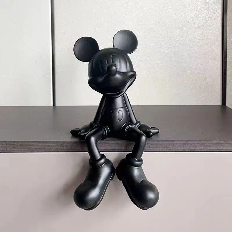 Disney Grote Mickey Mouse Zittende Hars Beweegbare Standbeeld Serie Model Standbeeld Pop Huis Woonkamer Decoratie Collectie Pop