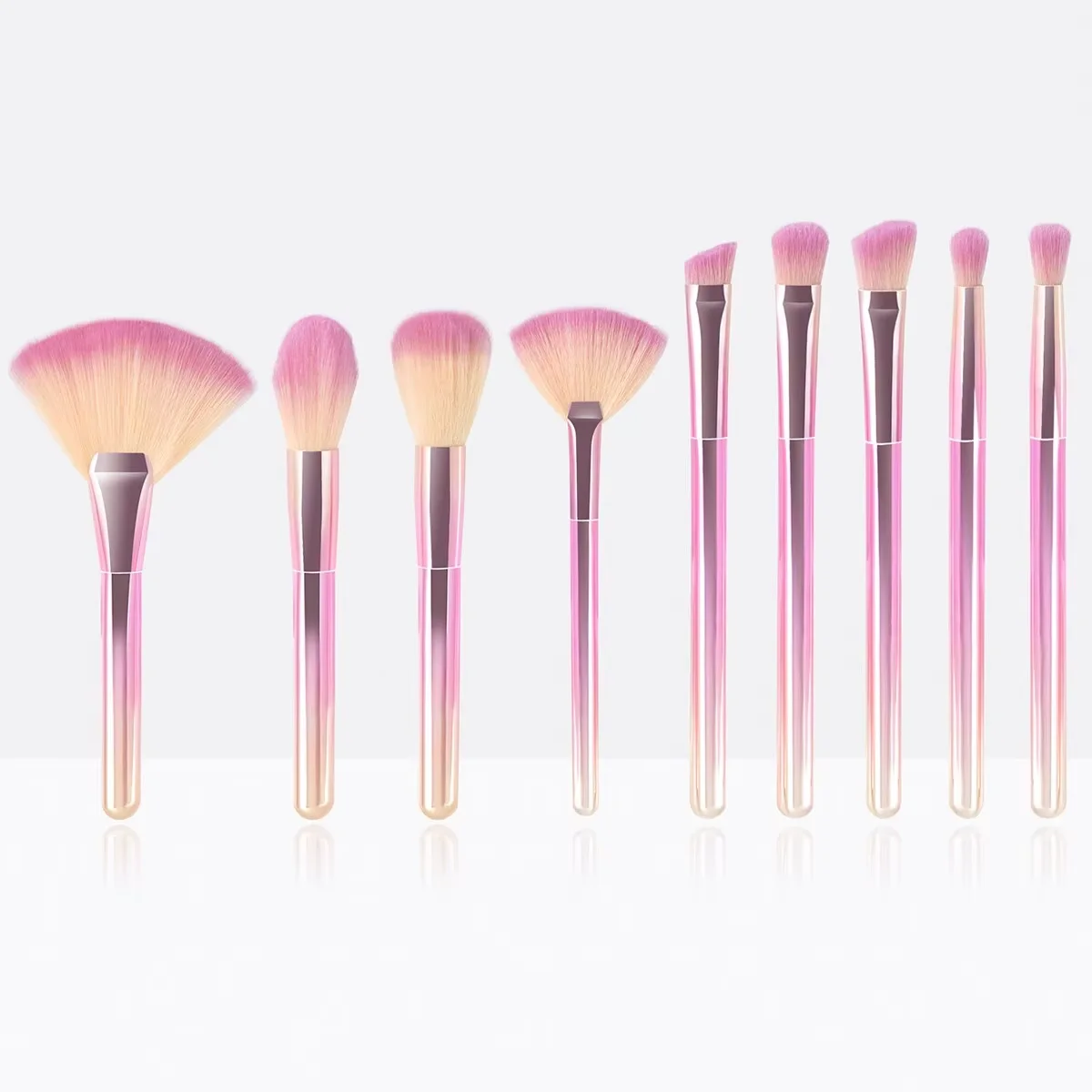 9PCS Color Gradient Makeup Brush Set Soft Bristle Makeup Tools for Women Include Brushes for Blending Eyeshadow Foundation Blush