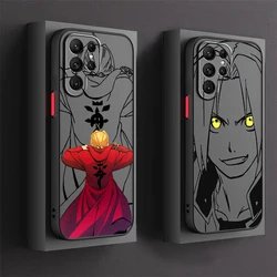 Fullmetal Alchemist Anime Frosted Translucent For Samsung Galaxy S24 S23 S22 S21 S20 FE S10 S9 S8 Plus Ultra Pro 5G Soft