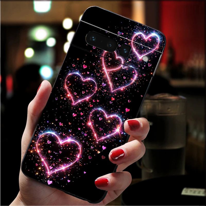 Casing Ponsel untuk Google Pixel 10 9 Pro XL 9A 8 7 6 Pro Pixel 8A 7A 6A Pixel 8 7 6 5 Casing Hati Merah Muda Cinta