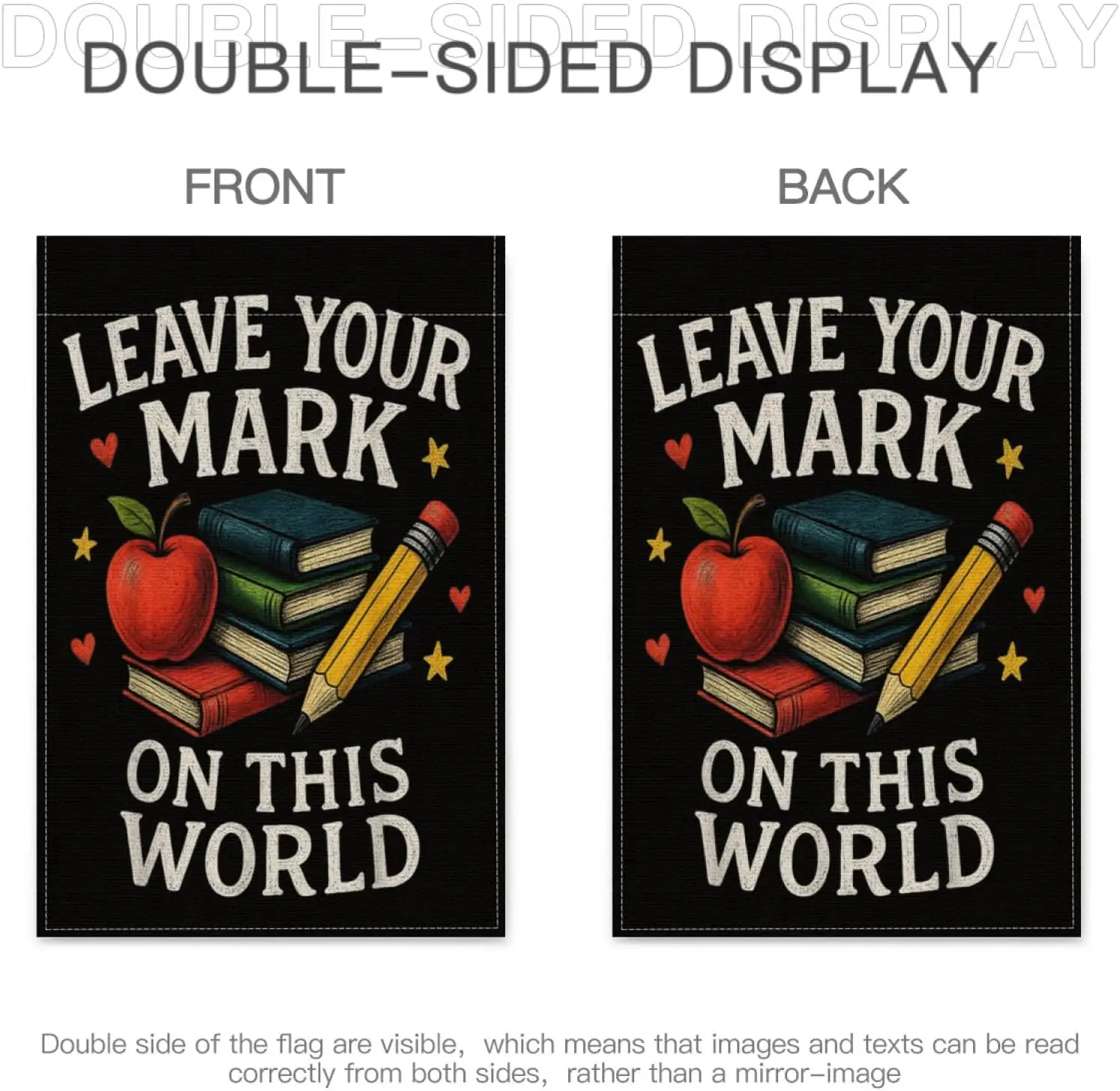 Leave Your Mark On This World Last Day Of School Garden Flag,12x18 Inch Double Sided Outside Floral Yard Outdoor Decoration  SSL