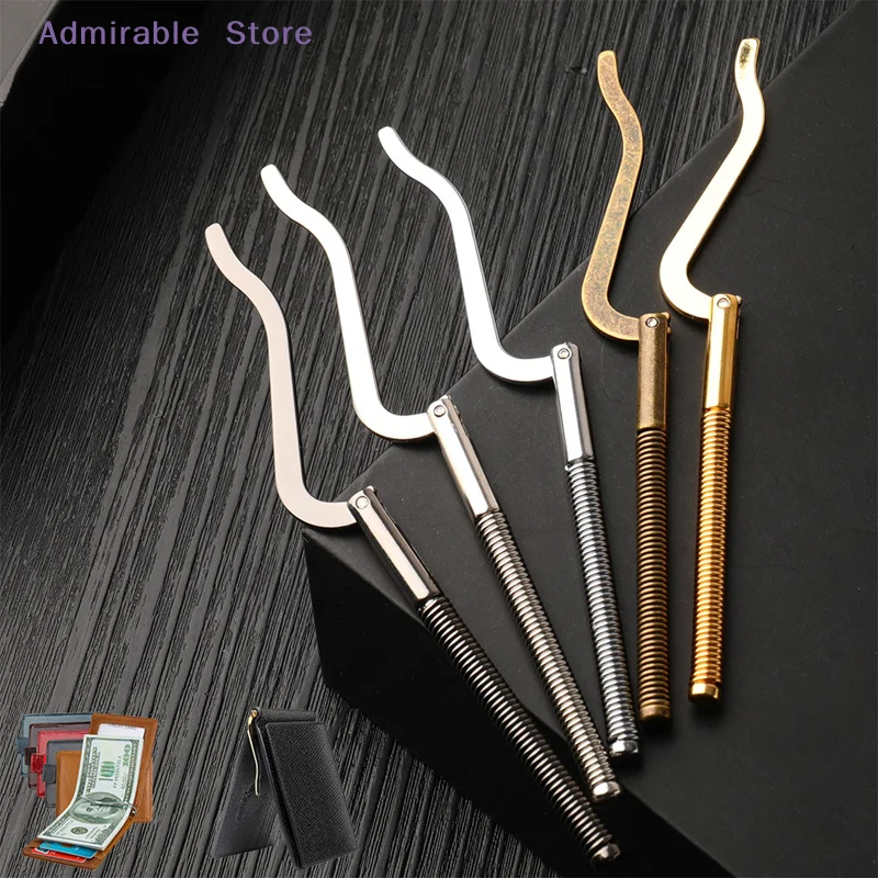 w1Pc Metal Bifold Money Clip Bar Wallet Replace Parts Spring Clamp Cash Cheque Holder  For Pocket 75mm/3 inch