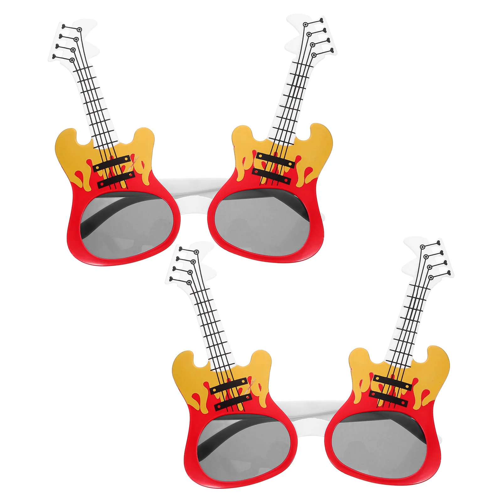 

2Pairs Guitar Pattern ABS Eyeglasses Party Decoration Prop Music Festival Costume Accessories Eye Catching Design