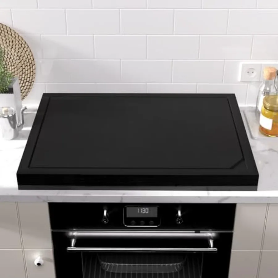 

Woo Stove Top Covers for Gas Burner and Electric Stove GlaCooktop tector Wood Noodle Board Stovetop Cover Wi Handles Blk