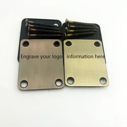 Bronze Color Neck Plate For Electric Guitar, Customized Personalized Logo